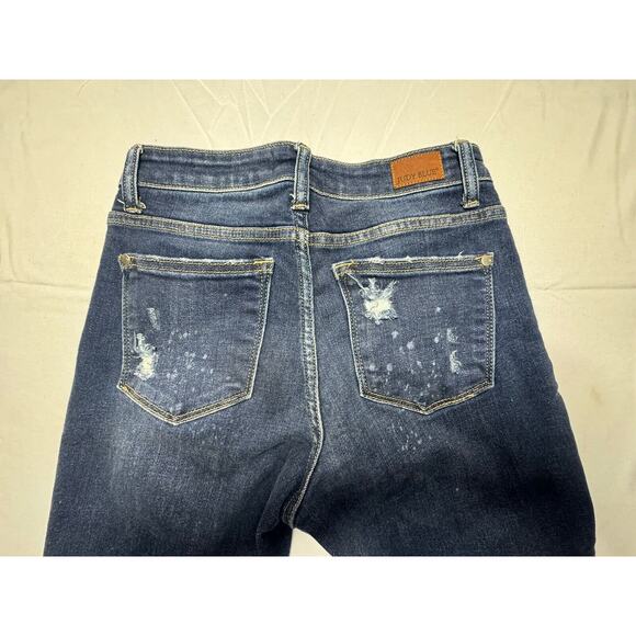Judy Blue Women's Blue Skinny Fit Ripped Distressed Stretch Denim - Size 1/25 - Picture 3 of 6